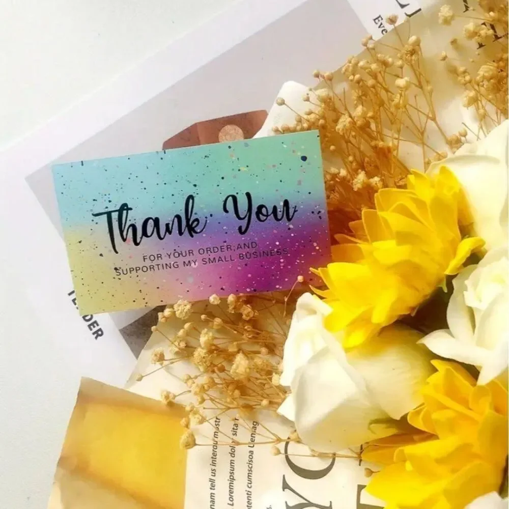 Ombre Thank You Cards For business and occasional Pack Of 50